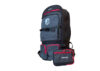 Nokta DetectoBag metal detecting backpack in grey and black with red zippers and multiple gear compartments.