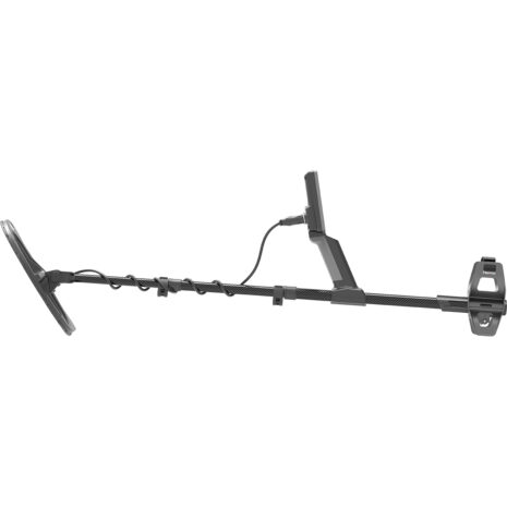 Nokta Legend 2 SMF Metal Detector Left Side View Side view of Nokta Legend 2 SMF metal detector with carbon fiber shaft, waterproof search coil, and ergonomic armrest.