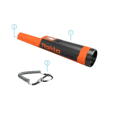 Nokta AccuPoint Lite Package Contents Nokta AccuPoint Lite pinpointer and security lanyard package contents