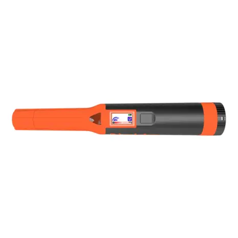 Nokta AccuPoint Lite Pinpointer Top View Top view of the black and orange Nokta AccuPoint Lite pinpointer