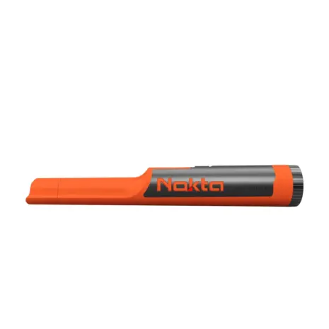 Nokta AccuPoint Lite Pinpointer Side View Side view of the black and orange Nokta AccuPoint Lite pinpointer